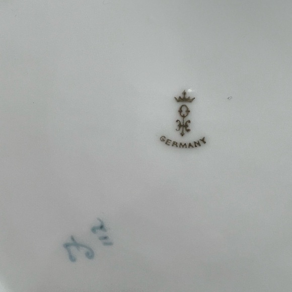 Antique 1920s Hermann Ohme Germany Floral Porcelain Plate with Gold Trim - Picture 5 of 7